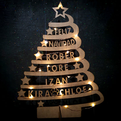 Árbol De Navidad Personalizado con Nombres