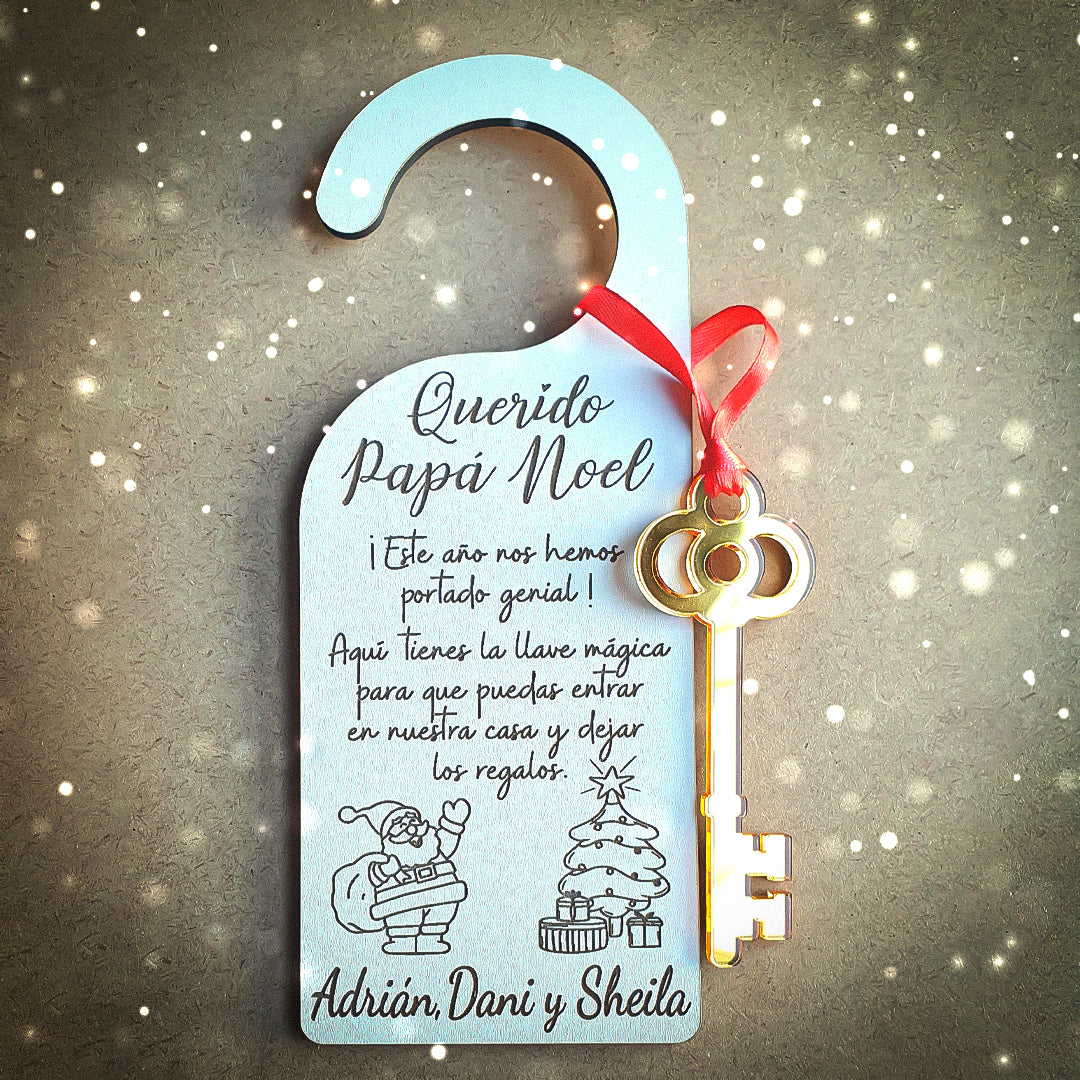Colgador para Puerta con Llave Mágica de Navidad