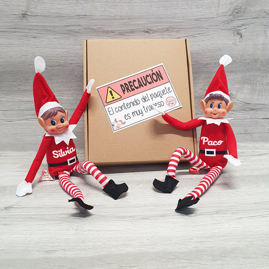 Elfo Travieso de Navidad Personalizado con nombre - Chocolatinas y dulces