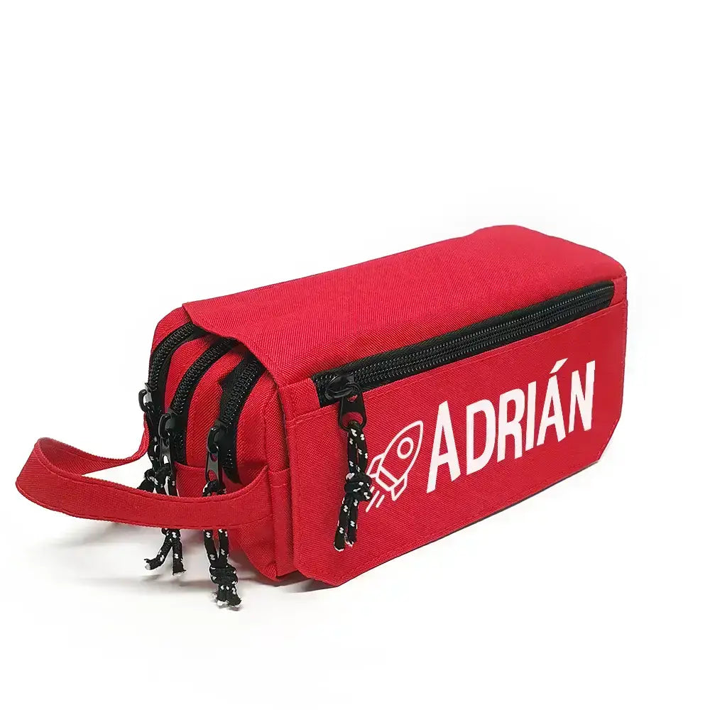 Estuche Escolar Rojo Triple