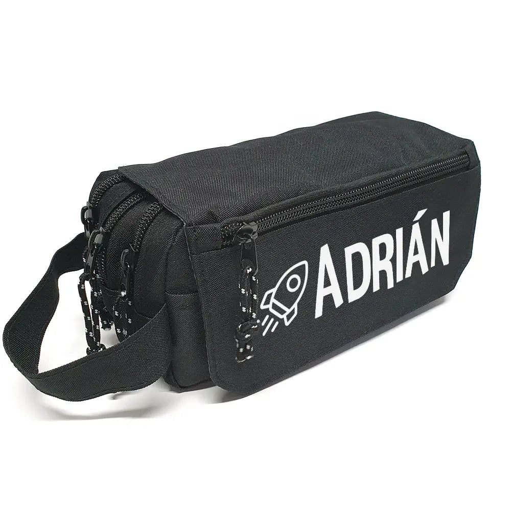Estuche Escolar Negro Triple