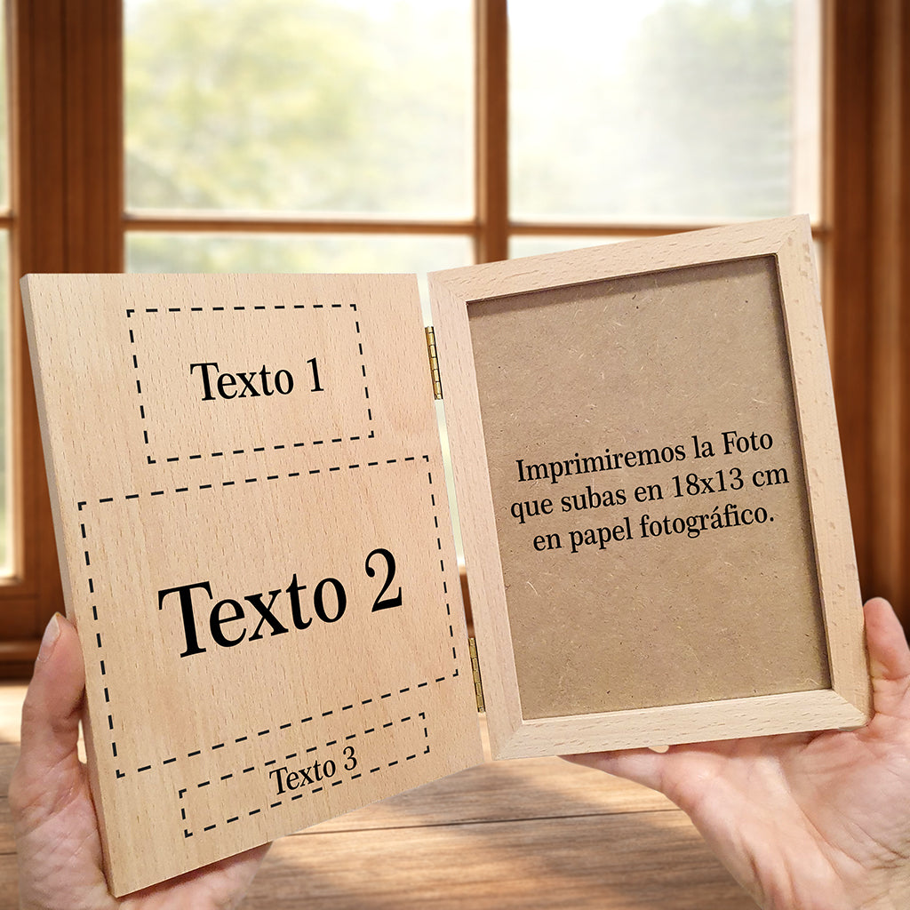 Marco madera foto libro personalizado Papá