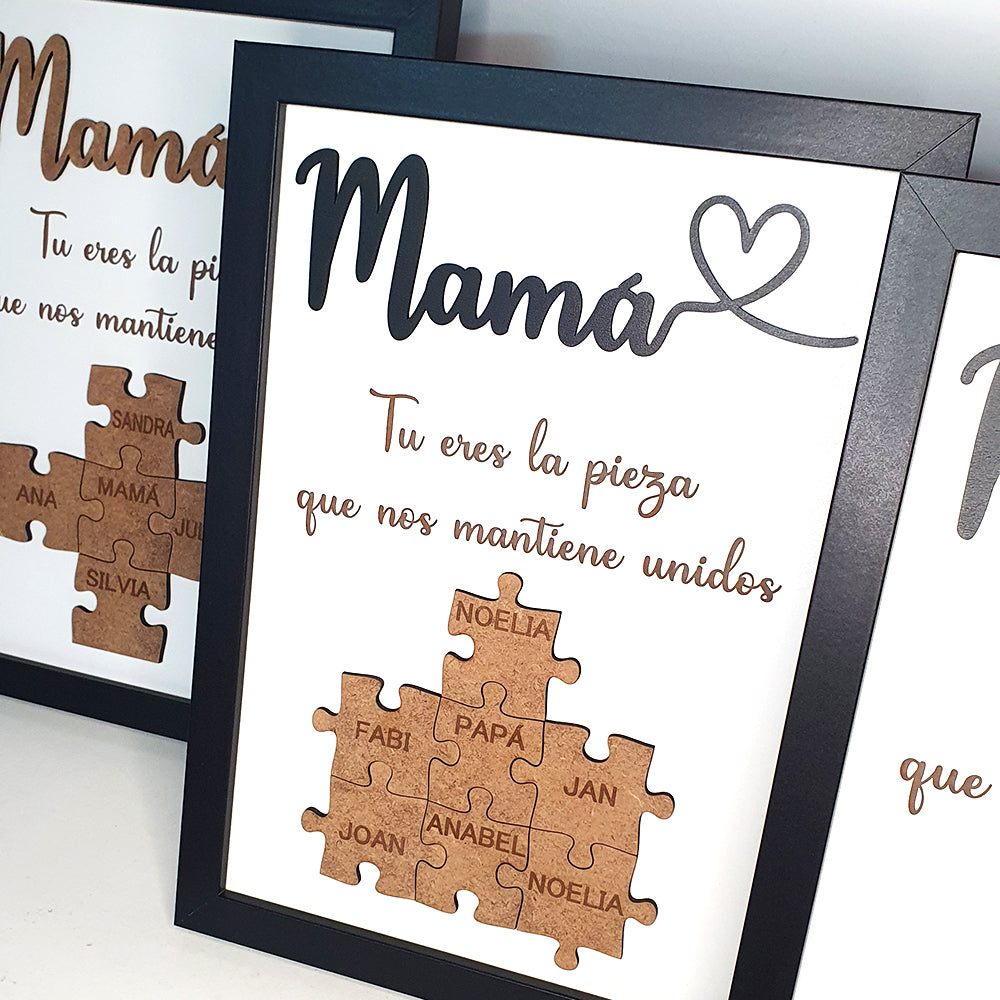 Marco Mamá piezas puzzle