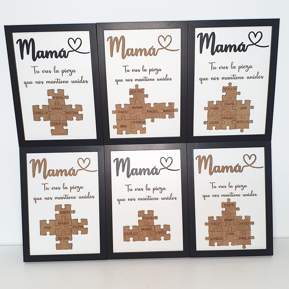 Marco Mamá piezas puzzle