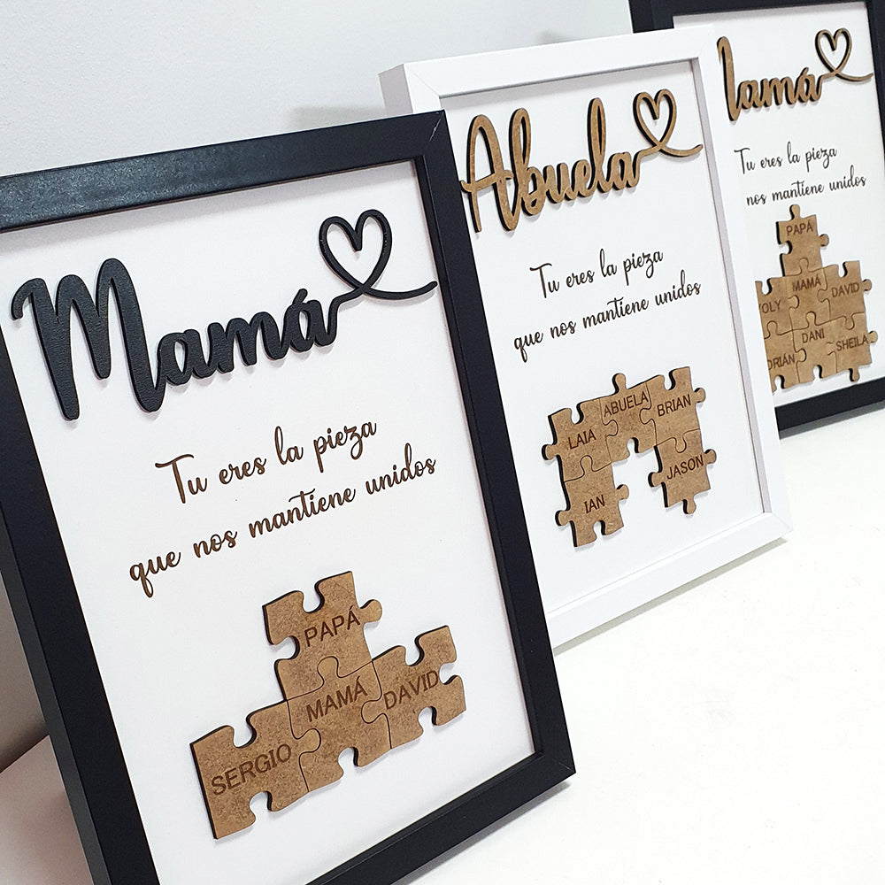 Marco Mamá piezas puzzle