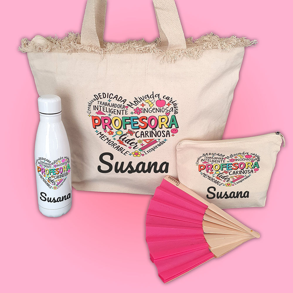 Pack Personalizado para Profesora con Nombre | Regalo de Fin de Curso Emotivo y Original