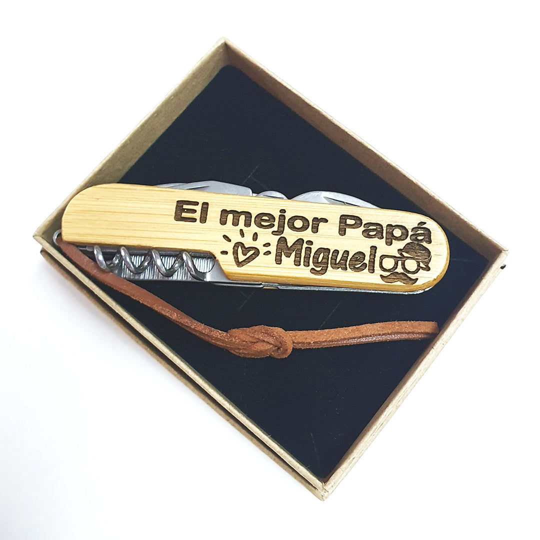 Navaja Multiusos Bambú y Acero inox