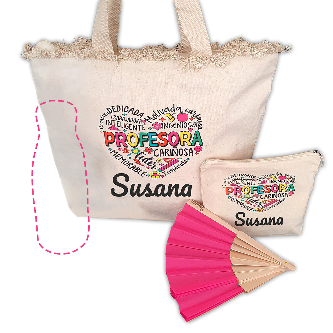 Pack Personalizado para Profesora con Nombre | Regalo de Fin de Curso Emotivo y Original