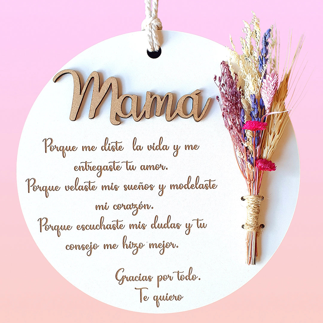 Placa madera Día de la Madre