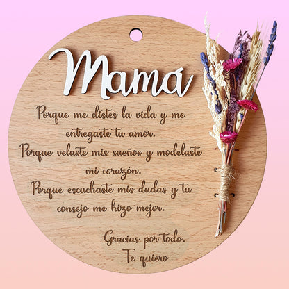 Placa madera Día de la Madre