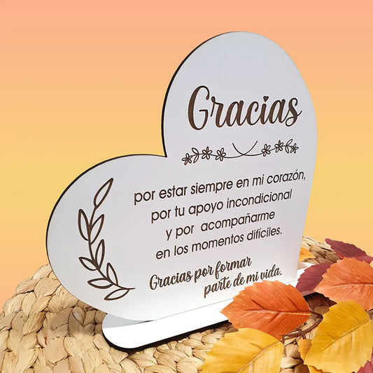Tarjeta de Madera Corazón para amiga personalizada