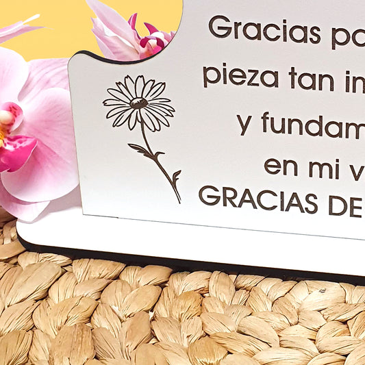 Tarjeta de Madera Puzzle para amiga personalizada