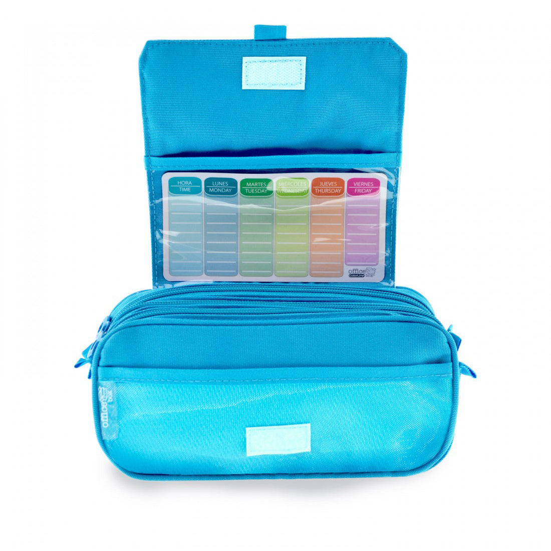 Estuche Escolar Triple Azul Claro