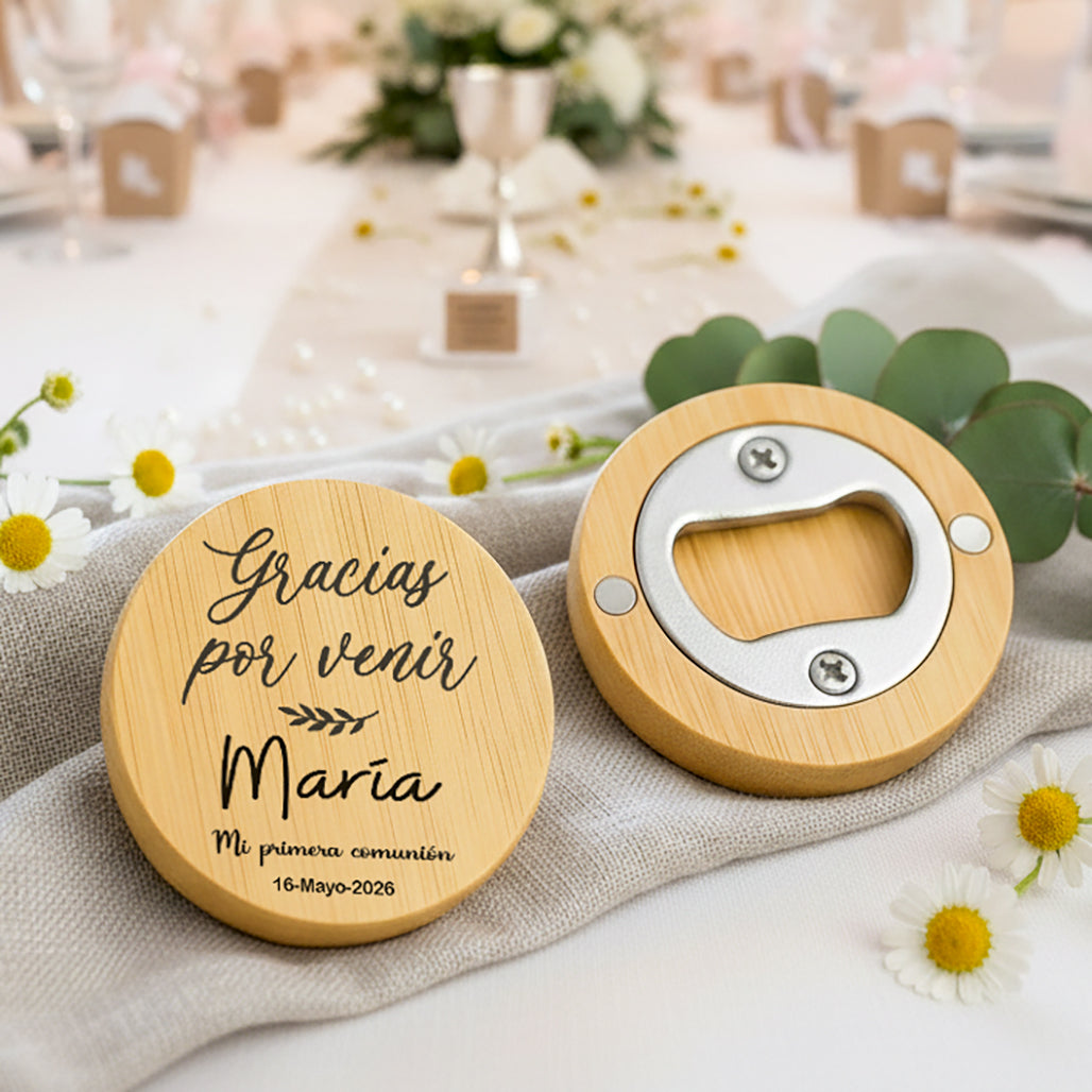 Abridor Bambú Comunión Personalizado