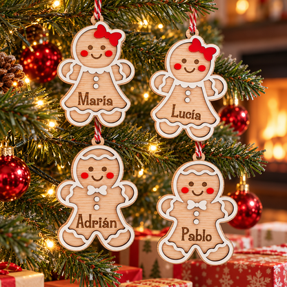 Adorno de Navidad galleta de jengibre personalizada con nombre