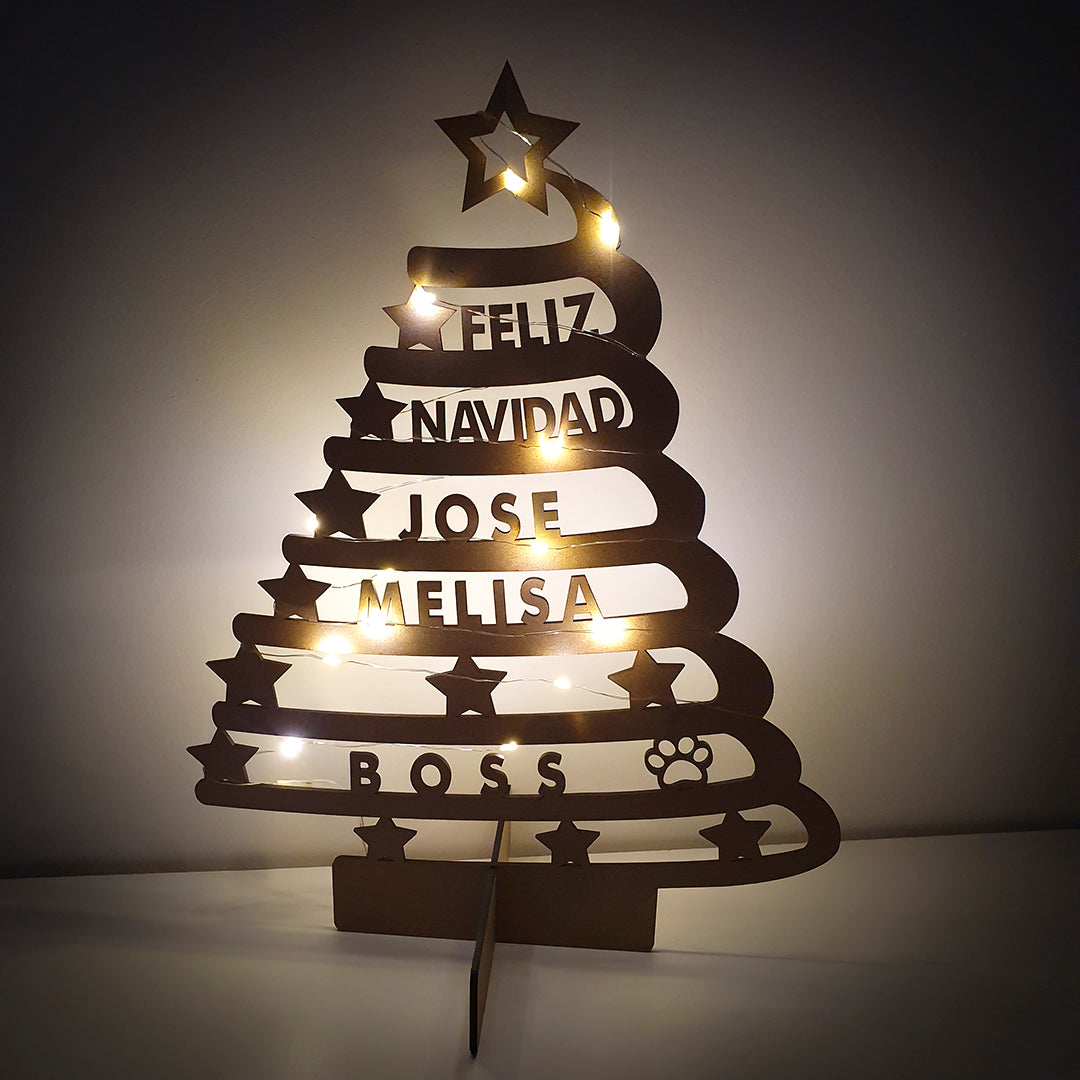 Árbol De Navidad Personalizado con Nombres