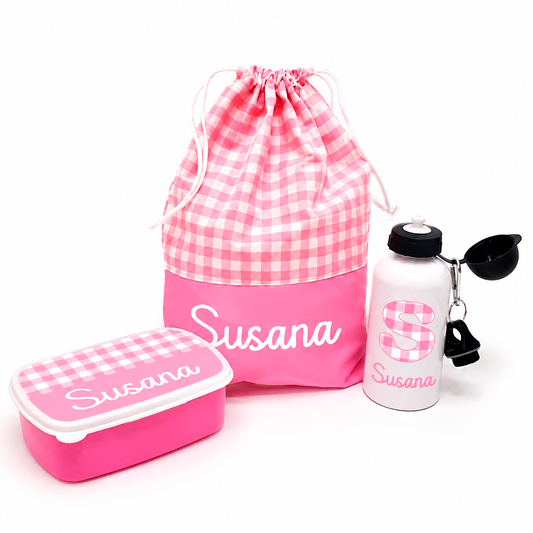 Pack Almuerzo Infantil Personalizado Vichy