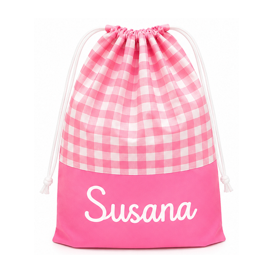 Bolsa Vichy personalizada con nombre