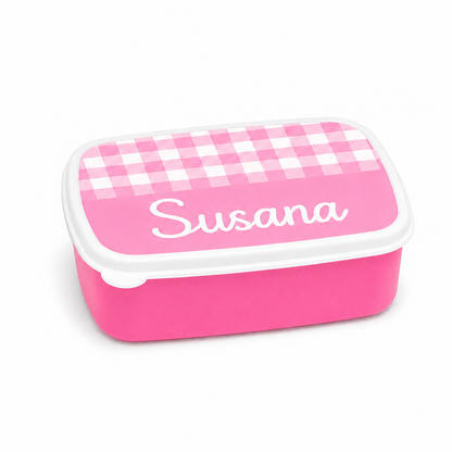Fiambrera infantil personalizada Vichy con nombre