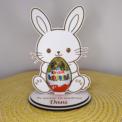Conejo de Pascua Personalizado con Huevo Kinder | Regalo Pascua