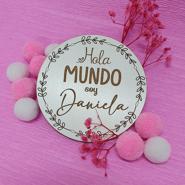 Placas cumplemes personalizadas para embarazo y llegada del bebé