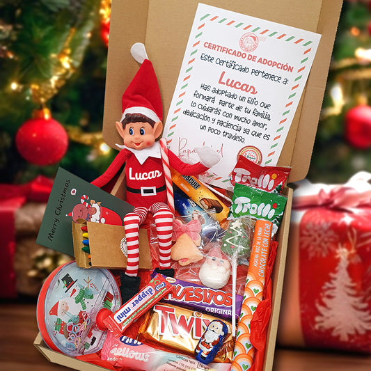Elfo Travieso de Navidad Personalizado con nombre - Chocolatinas y dulces