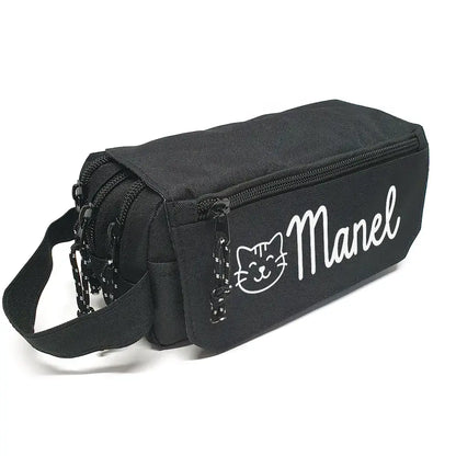 Estuche Escolar Negro Triple