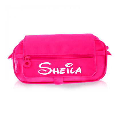 Estuche Escolar Triple Fucsia