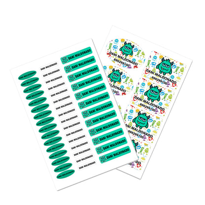 Etiquetas y Pegatinas Escolares Personalizadas