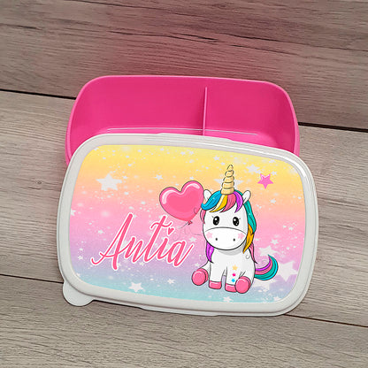 Fiambrera infantil personalizada Fucsia 2 compartimentos