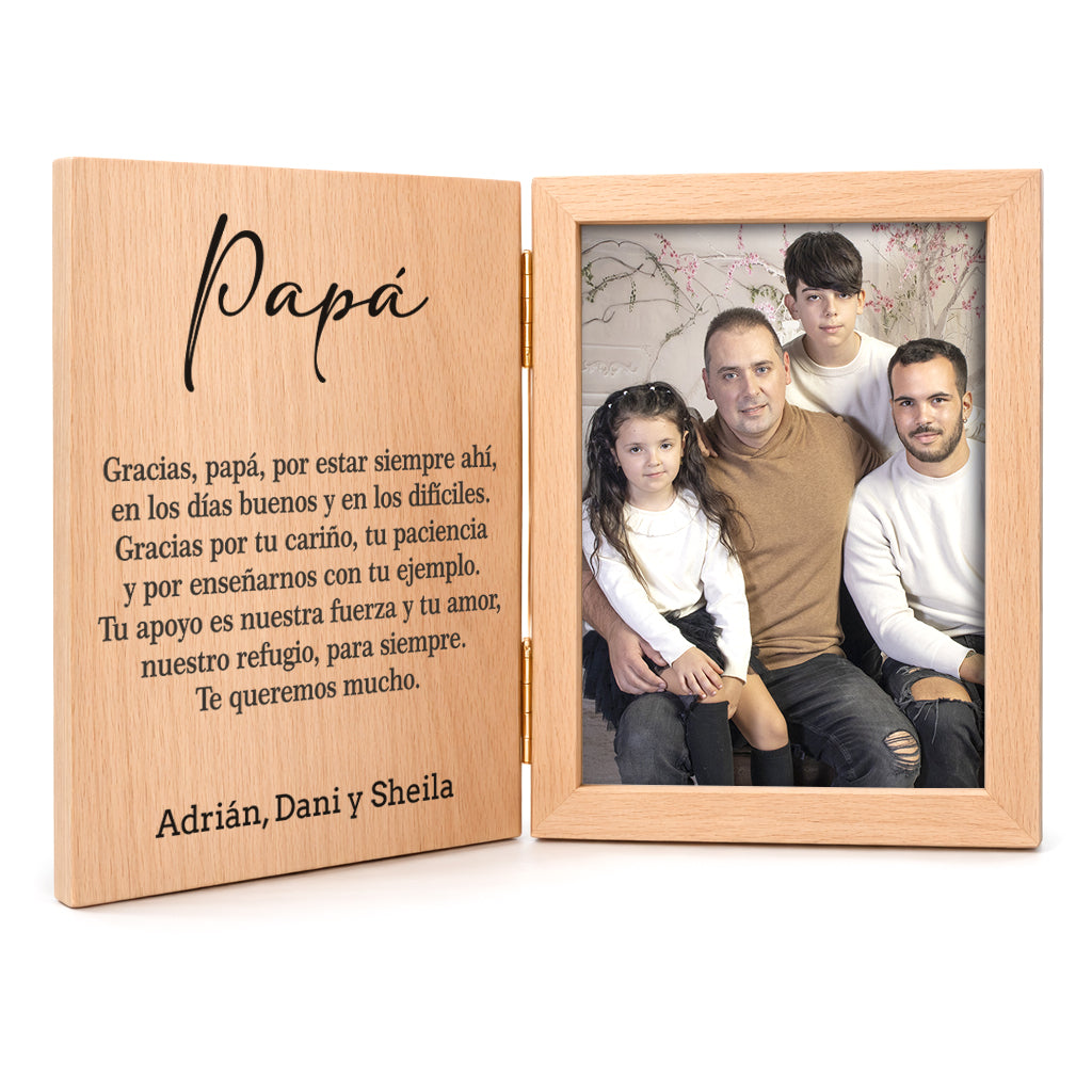 Marco madera foto libro personalizado Papá