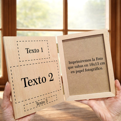 Marco madera foto libro personalizado Papá