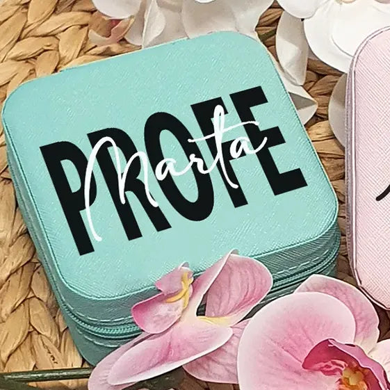 Joyero Personalizado para Profesora | Estuche Elegante de Viaje para Joyas