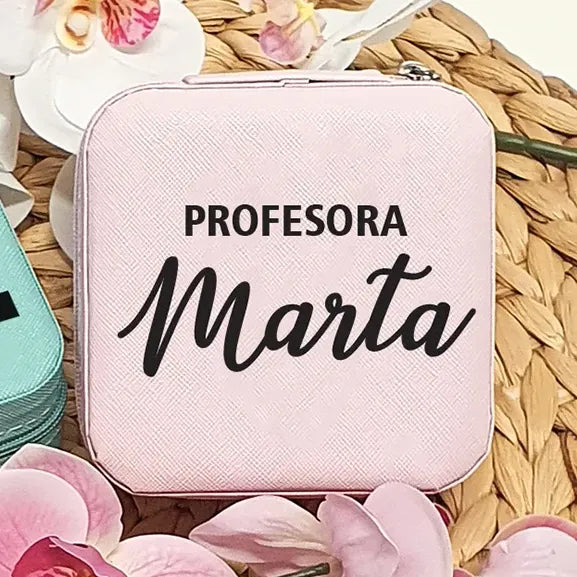 Joyero Personalizado para Profesora | Estuche Elegante de Viaje para Joyas