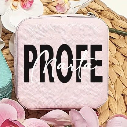 Joyero Personalizado para Profesora | Estuche Elegante de Viaje para Joyas