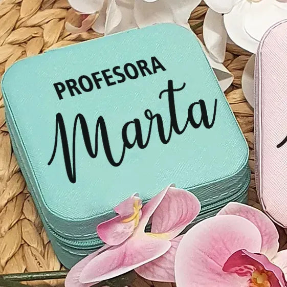Joyero Personalizado para Profesora | Estuche Elegante de Viaje para Joyas