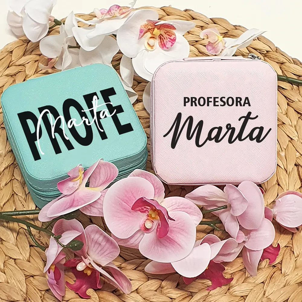 Joyero Personalizado para Profesora | Estuche Elegante de Viaje para Joyas