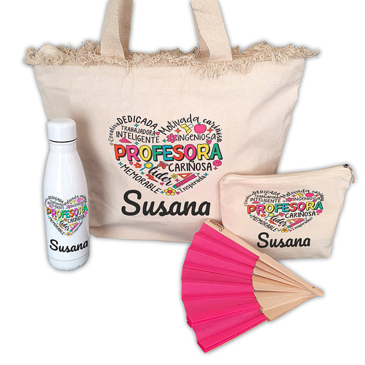 Pack Personalizado para Profesora con Nombre | Regalo de Fin de Curso Emotivo y Original