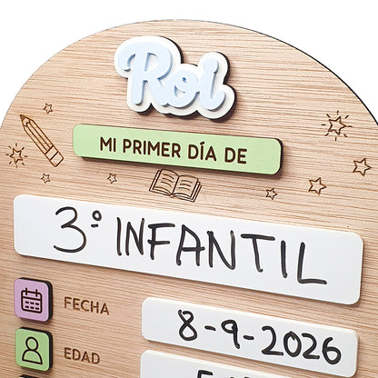 Placa personalizada para el primer y último día de cole