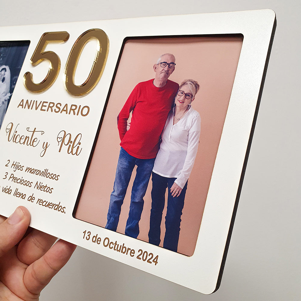 Portafotos Personalizado de Aniversario con Número