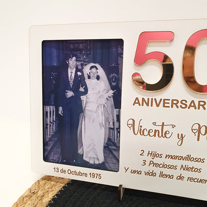 Portafotos Personalizado de Aniversario con Número