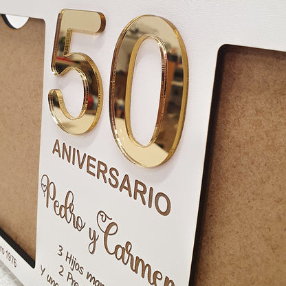 Portafotos Personalizado de Aniversario con Número
