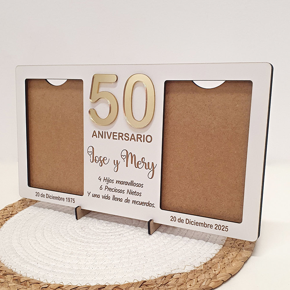 Portafotos Personalizado de Aniversario con Número