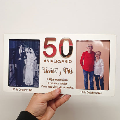 Portafotos Personalizado de Aniversario con Número