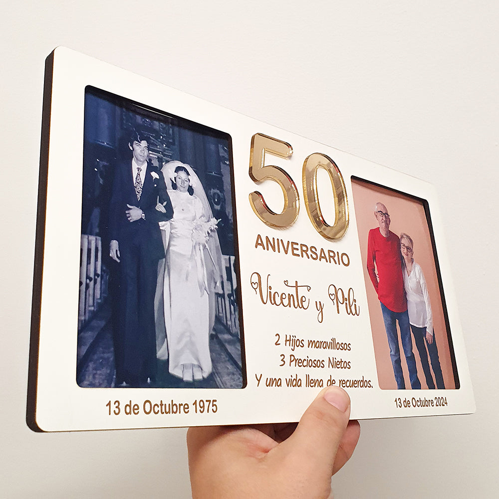 Portafotos Personalizado de Aniversario con Número