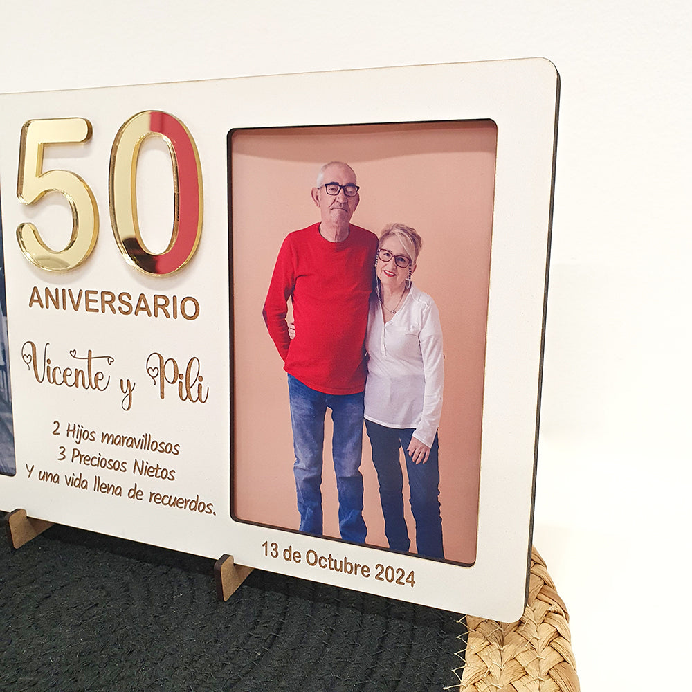 Portafotos Personalizado de Aniversario con Número