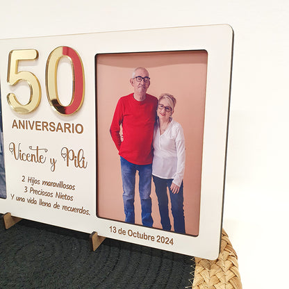 Portafotos Personalizado de Aniversario con Número