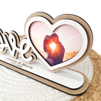 Marco love foto parejas corazón