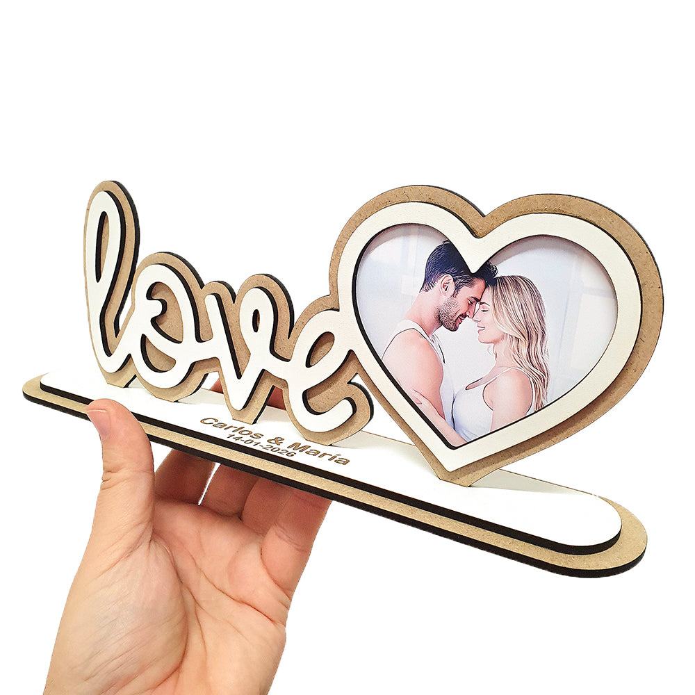 Marco love foto parejas corazón