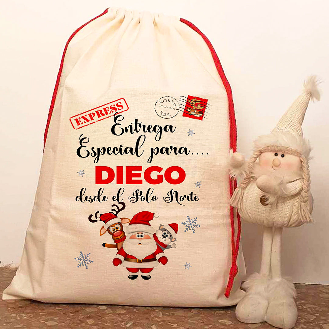 Saco de Navidad Personalizado Premium XL